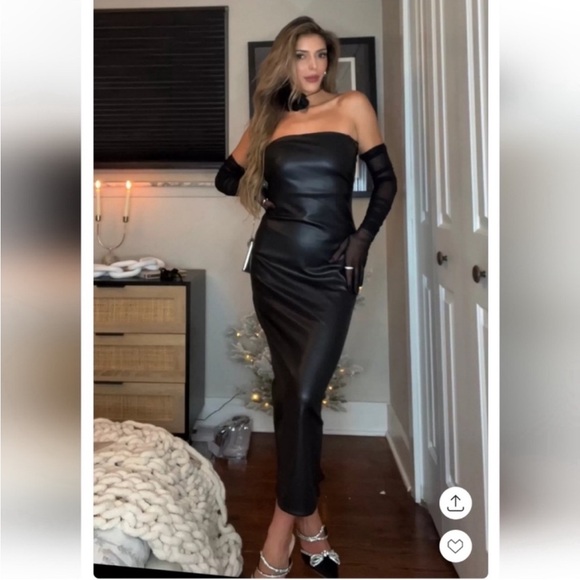 Zara Dresses & Skirts - Zara faux leather midi dress